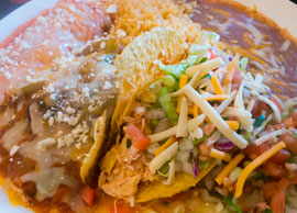 Combination 23 One Enchilada, One Chile Relleno and One Taco